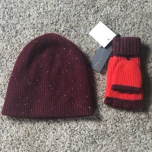 NWT Rag & Bone Cashmere Hat and Glitten Set